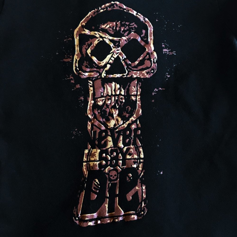 🧿 3 for $33 🧿 Goonies Never Say Die Skull Graphic Tee Womens S Black